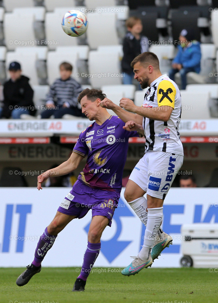 A_LUI_300423_16 | SPORT, FUSSBALL,ADMIRAL BUNDESLIGA LASK-AUSTRIA KLAGENFURT 30.04.2023 IM BILD:  FILIP STANKOVIC (LASK) UND  TILL SCHUMACHER (KLAGENFURT) FOTO:FOTOLUI/MW