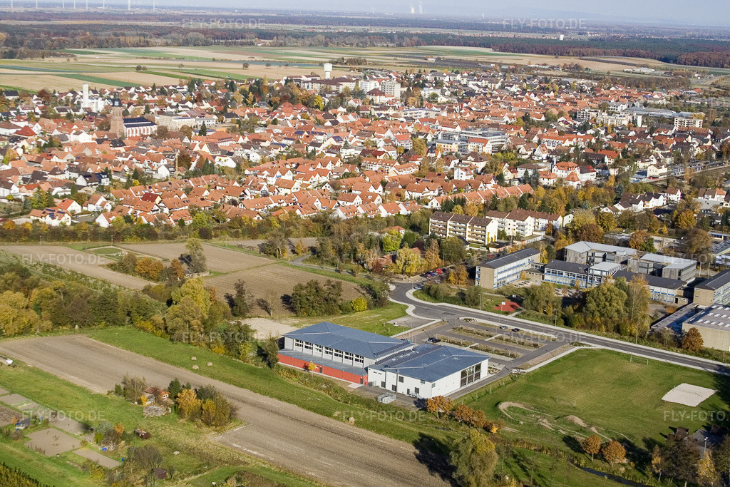 Luftbild: Bienwaldhalle Kandel in Kandel im Bundesland Rheinland-Pfalz in Deutschland. Foto: IMG_8795.jpg vom 05.11.2007 durch Werner Riehm/FLY-FOTO.de