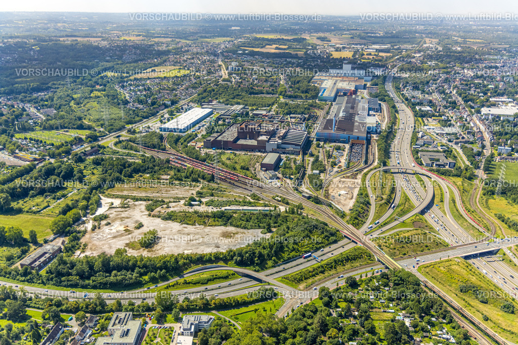 Bochum230802260 | Luftbild, Dreieck Bochum-West und thyssenkrupp Steel Europe AG, Autobahn A40, Kruppwerke, Bochum, Ruhrgebiet, Nordrhein-Westfalen, Deutschland