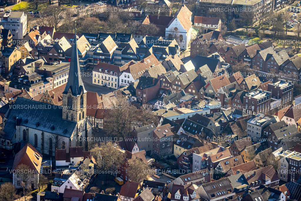 Werne230203156 | Luftbild, St. Christophorus Kirche und Altstadt, Werne, Ruhrgebiet, Nordrhein-Westfalen, Deutschland