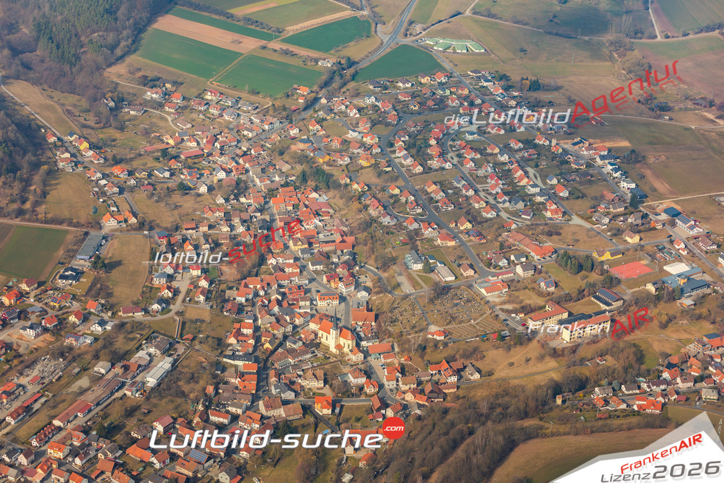 Das Luftbild der Stadt Burkardroth wurde 2019 vom Flugzeug heraus erstellt (keine Drohne) Aufnahmehöhe ca.400 Meter- hohe Auflösung- beste Druck-Qualität garantiert!