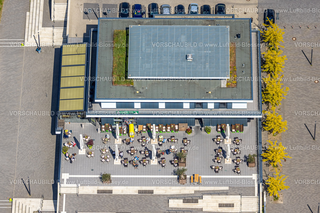 Hamm250500480R-Cafe-2 | Luftbild, R-Cafe an der Adenauerallee, Datteln-Hamm-Kanal, Dachbegrünung, Hamm , Ruhrgebiet, Nordrhein-Westfalen, Deutschland