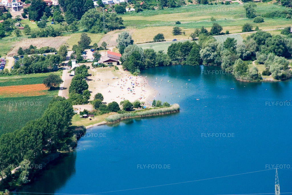 Luftbild: Strandbad am Baggersee Johanneswiesen in Jockgrim im Bundesland Rheinland-Pfalz in Deutschland. Foto: IMG_2884.jpg vom 18.06.2006 durch Werner Riehm/FLY-FOTO.de