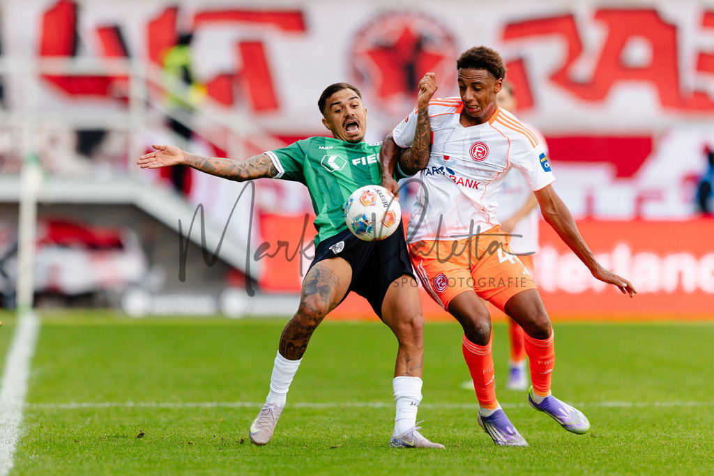 2. Bundesliga, Saison 2025/26, 5. Spieltag : SC Preußen Münster - Fortuna Düsseldorf | Münster, 14.09.2025: 2. Bundesliga, 5. Spieltag, SC Preußen Münster gegen Fortuna Düsseldorf im LVM-Preußenstadion in Münster. Foto: sportfotografie.ms | Markus Paletta - Realisiert mit Pictrs.com