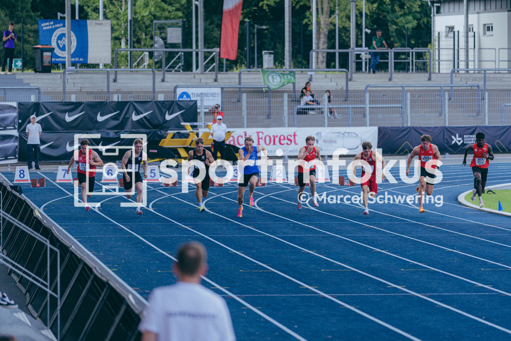 DM U23 U18 Bochum 2026 | 100-Meter-Lauf, Halbfinale mU23, Deutsche Meisterschaften der U18 &amp; U23 2026, Lohrheidestadion Bochum-Wattenscheid, 04.07.2026 Foto: Marcel Schwering / sportimfokus - Realisiert mit Pictrs.com