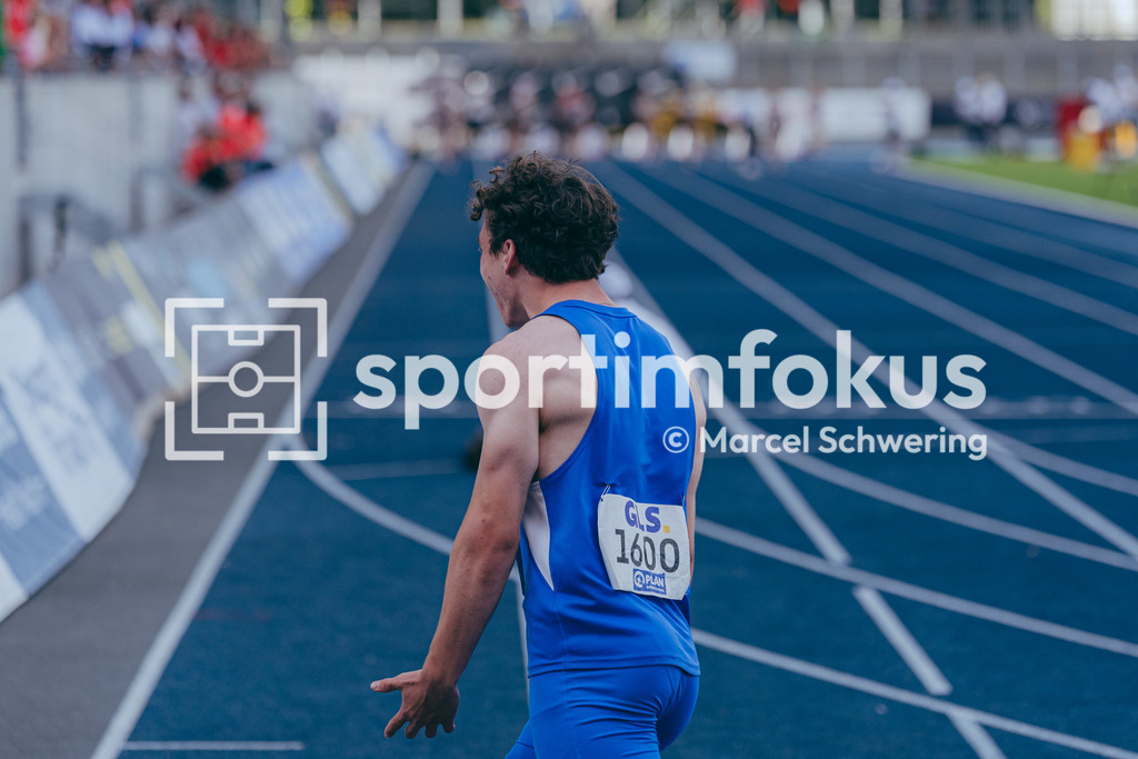 DM U23 U18 Bochum 2026 | Ilja Reimchen (TV Wattenscheid 01), Startnummer 1600, mU18 100-Meter-Lauf Finale, Deutsche Meisterschaften der U18 &amp; U23 2026, Lohrheidestadion Bochum-Wattenscheid, 04.07.2026 Foto: Marcel Schwering / sportimfokus - Realisiert mit Pictrs.com