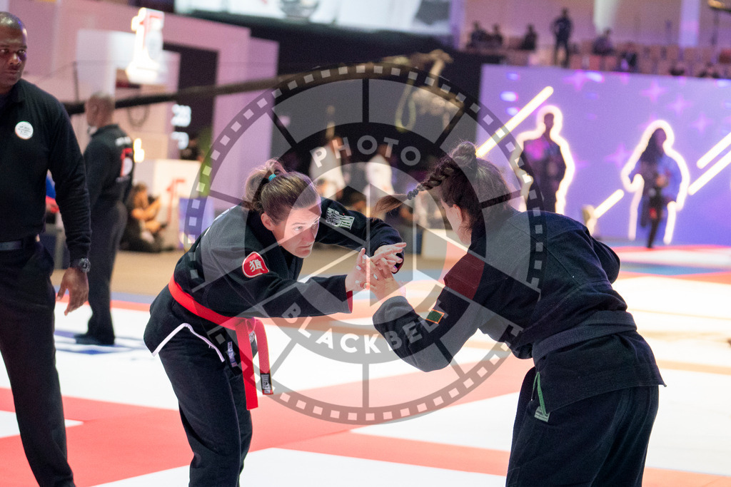 20231107PBB4403 | Fighters compete during the AJP World Master Championship in the Mubadala Arena in Abu Dhabi, Arab United Emirates, on November 7, 2023.