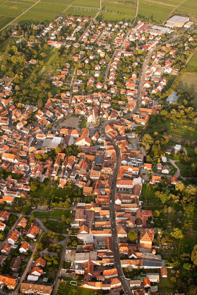 Luftbild: Godramstein, Hauptstr im Ortsteil Godramstein in Landau im Bundesland Rheinland-Pfalz in Deutschland. Foto: IMG_32997.jpg vom 03.09.2010 durch Werner Riehm/FLY-FOTO.de