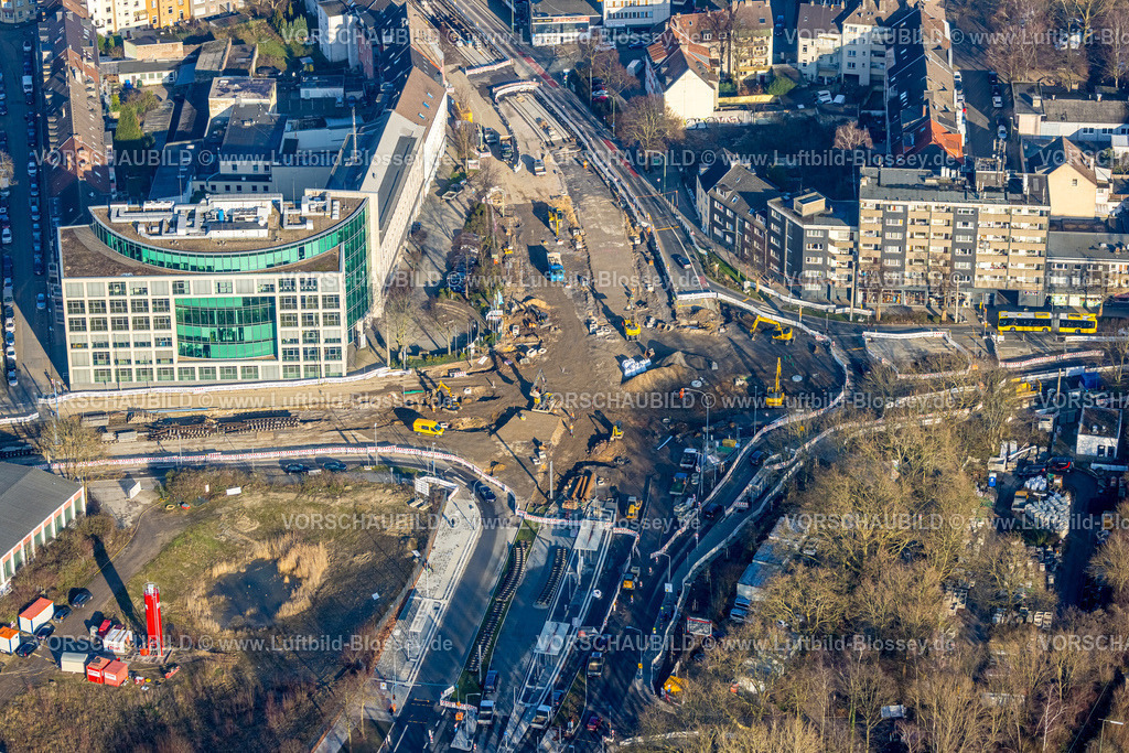 Essen260100899 | Luftbild, Straßenbauarbeiten Kreuzung Hollestraße und Herkulestraße sowie Varnhorststraße und Steeler Straße, Ostviertel, Essen, Ruhrgebiet, Nordrhein-Westfalen, Deutschland