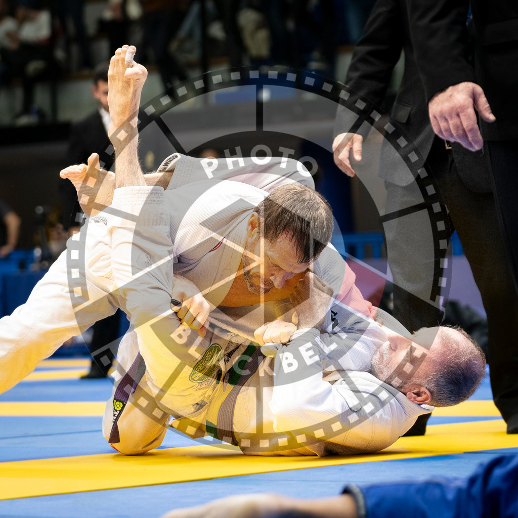 20240125PBB00909 | Fighters compete during the sixth day of the Brazilian Jiu-jitsu European Championship of the IBJJF in Paris, France, on January 25, 2024.