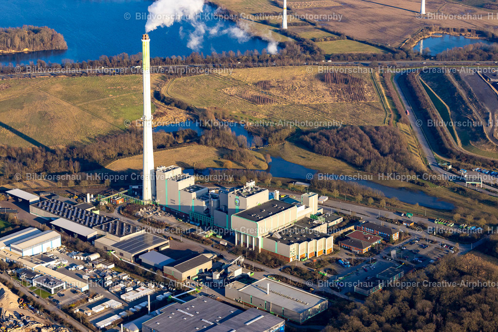 Luftbilder Kamp-Lintfort-7545 | Luftbild Kamp Lintfort Kraftwerksanlagen des Heizkraftwerkes der Müllverbrennungsanlage - Realisiert mit Pictrs.com