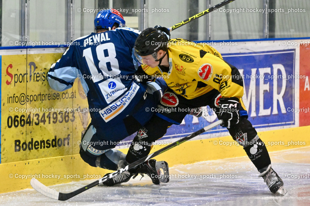 ESC Steindorf vs. EC Hornets Spittal 20.2.2024 | #18 Pewal Martin ESC Steindorf, #81 Sivec Peter Paul EC Hornets Spittal, ESC Steindorf vs. EC Hornets Spittal 20.2.2024, ESC Steindorf vs. EC Hornets Spittal 20.2.2024 am 20.02.2024 in Steindorf (Ossiachersee Halle), Austria, (Photo by Bernd Stefan)