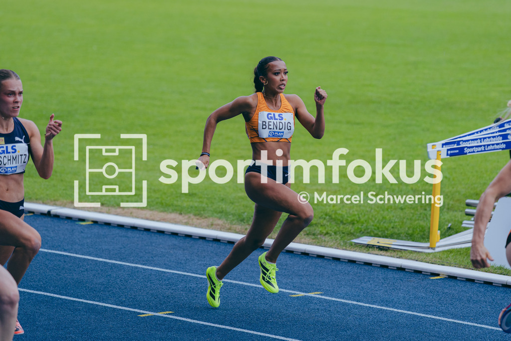 Deutsche Meisterschaften der Frauen und Männer 2026 | Helena Allegra Bendig, TuS Lichterfelde, 100-Meter-Lauf, Vorlauf, Deutsche Meisterschaften der Frauen und Männer 2026, Lohrheidestadion Bochum-Wattenscheid, 25.07.2026. Foto: Marcel Schwering / sportimfokus - Realisiert mit Pictrs.com