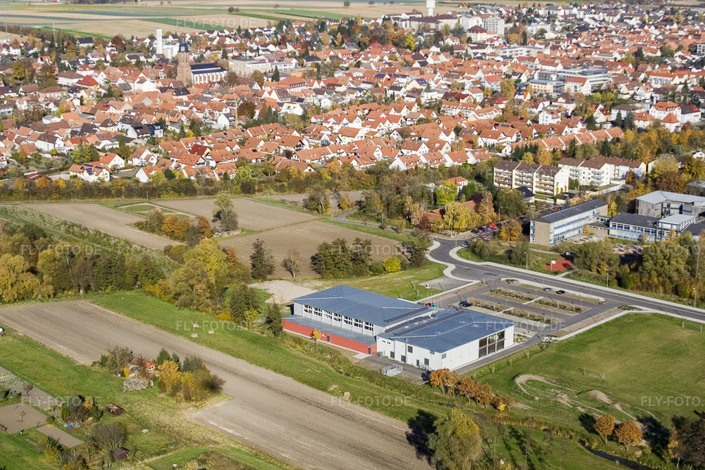 Luftbild: Bienwaldhalle Kandel in Kandel im Bundesland Rheinland-Pfalz in Deutschland. Foto: IMG_8797.jpg vom 05.11.2007 durch Werner Riehm/FLY-FOTO.de