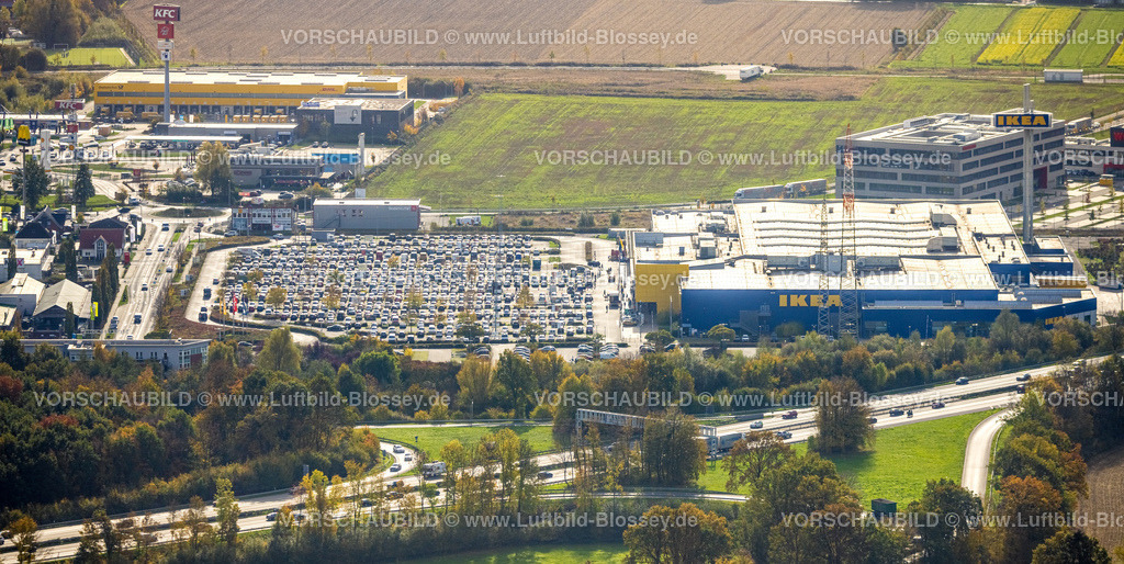 Kamen221012763 | Luftbild, Ikea Einrichtungszentrum, Parkplätze,  Gewerbegebiet Unna/Kamen, Südkamen, Kamen, Ruhrgebiet, Nordrhein-Westfalen, Deutschland