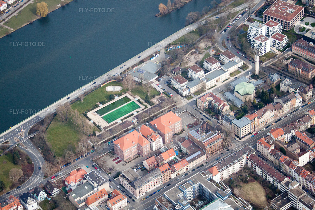Luftbild: Wassersportverein HD-West im Ortsteil Bergheim in Heidelberg im Bundesland Baden-Württemberg in Deutschland. Foto: IMG_37873.jpg vom 12.03.2011 durch Werner Riehm/FLY-FOTO.de