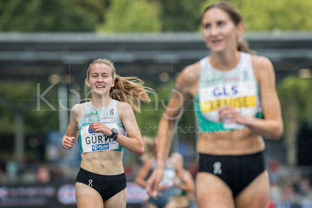 Deutsche Leichtathletik-Meisterschaften; Bochum-Wattenscheid, 26.07.2026 | Olivia Gürth (Silvesterlauf Trier) freut sich über Platz 2, 3000m Hindernis; Deutsche Leichtathletik-Meisterschaften am 26.07.2026 im Lorheide-Stadion, Bochum-Wattenscheid (Nordrhein-Westfalen).
