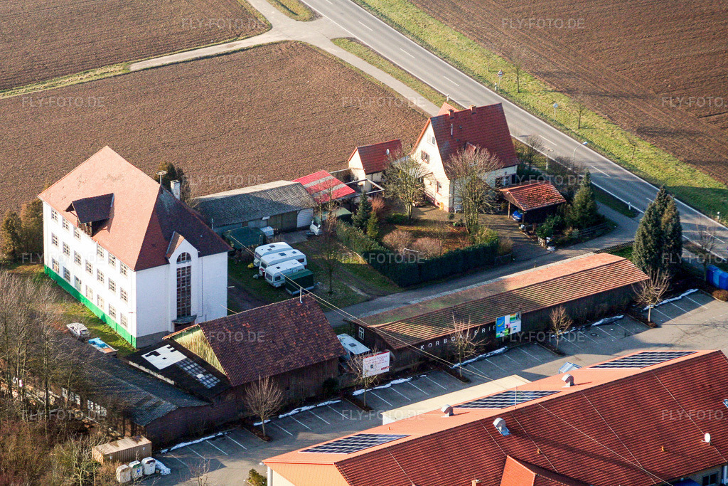 Luftbild: Gewerbegebiet am Bahnhof Schaidt in Steinfeld im Bundesland Rheinland-Pfalz in Deutschland. Foto: IMG_0636.jpg vom 08.01.2006 durch Werner Riehm/FLY-FOTO.de