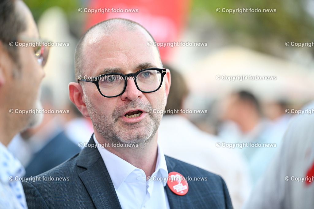 SPOe-Wahlkampfauftakt zur Nationalratswahl 2024_ 29.08.2024-18 | 29.08.2024, Linz, AUT, SPOE Wahlkampfauftakt zur Nationalratswahl 2024 in Linz im Bild Dietmar Prammer (SP, Stadtrat, Buergermeisterkandidat für Linz)