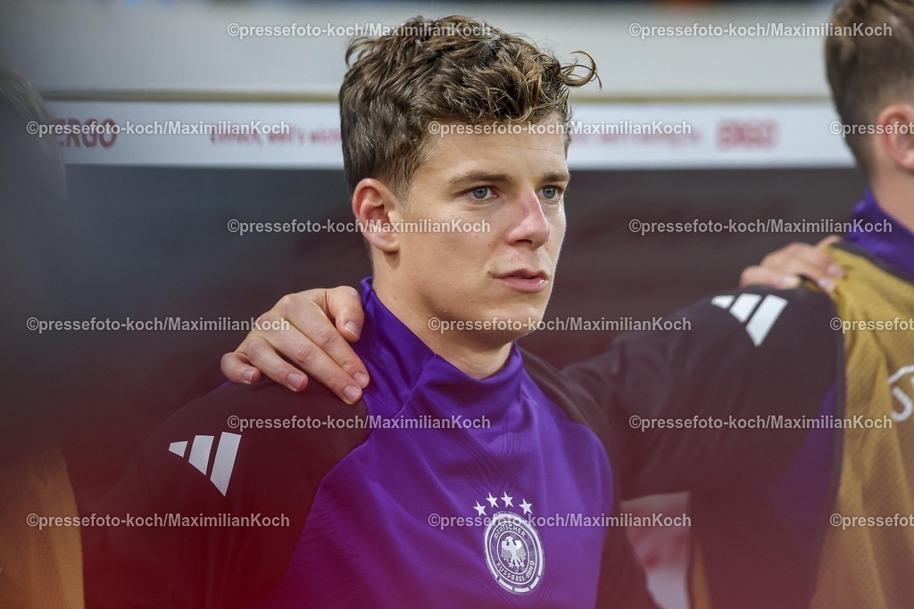 DFB10102502123 | 10.10.2025, Fußball, Länderspiel, Deutschland - Luxemburg, UEFA WM-Qualifikation, 2025/2026, Gruppe A, PreZero Arena in Sinsheim: Torwart Finn Dahmen (GER #21) DFB regulations prohibit any use of photographs as image sequences and or quasi-video.