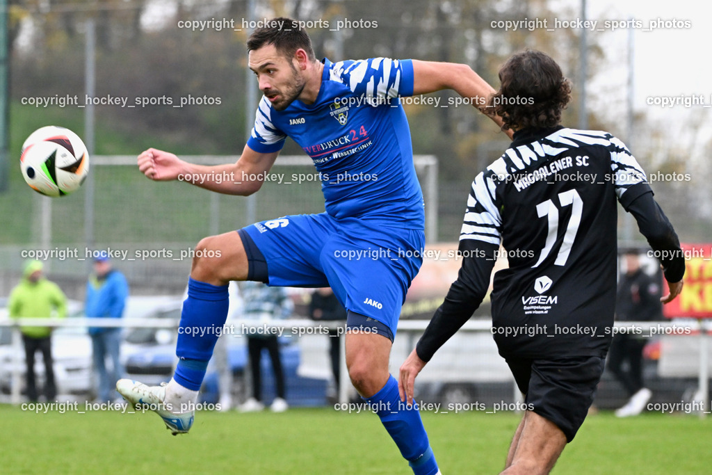 MSC Magdalen vs. SV Wernberg | #16 Igor Lovric SV Wernberg, #77 Saif Moussa MSC Magdalen, MSC Magdalen vs. SV Wernberg, MSC Magdalen vs. SV Wernberg am 10.11.2024 in Magdalen (Sportplatz Magdalen), Austria, (Photo by Bernd Stefan)