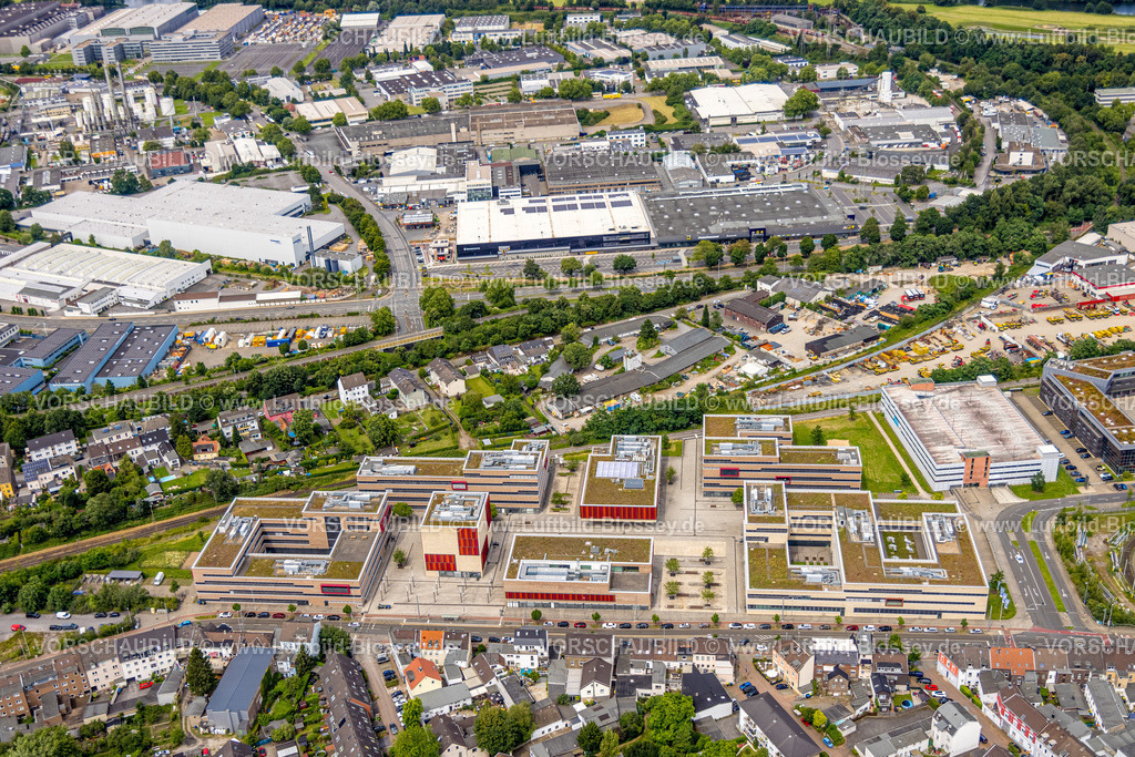 Muelheim240703262 | Luftbild, Hochschule Ruhr West - Campus Mülheim, Gewerbegebiet, Weseler Straße, Broich, Mülheim an der Ruhr, Ruhrgebiet, Nordrhein-Westfalen, Deutschland
