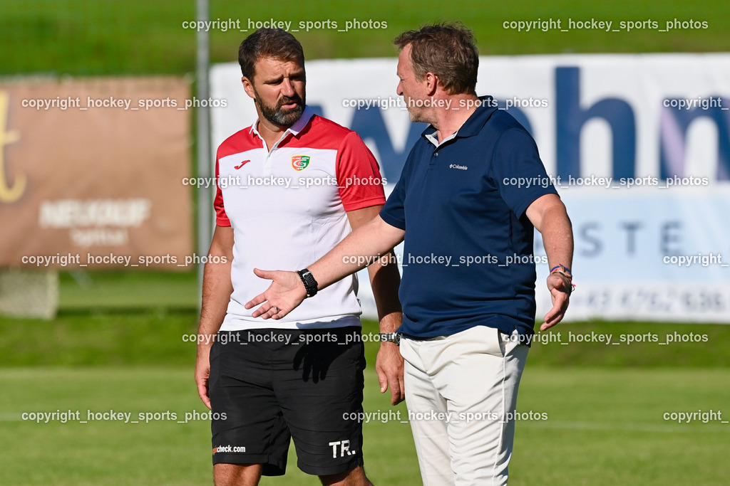 FC Gmünd vs. Union Matrei 19.8.2023 | Headcoach FC Gmünd Rudolf Schönherr, Headcoach Union Matrei Rupert Marko