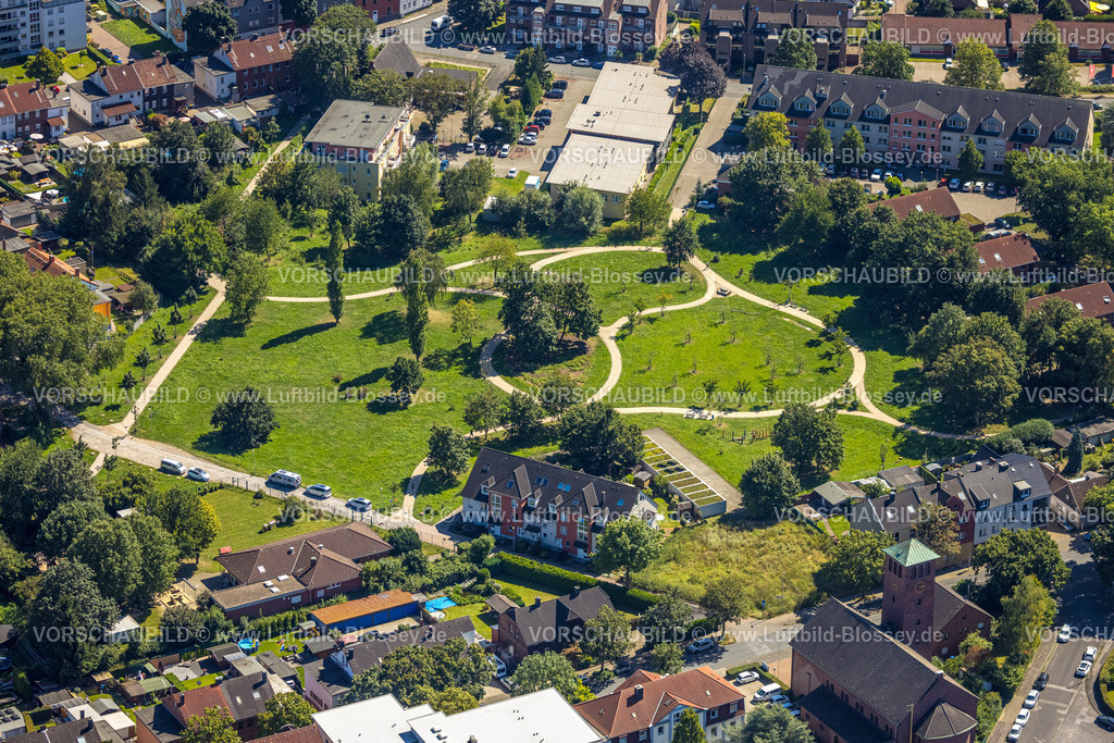 Herne240803499 | Luftbild, Quartierpark Klosterstraße, Parkanlage und Grüne Lunge, Holsterhausen, Herne, Ruhrgebiet, Nordrhein-Westfalen, Deutschland