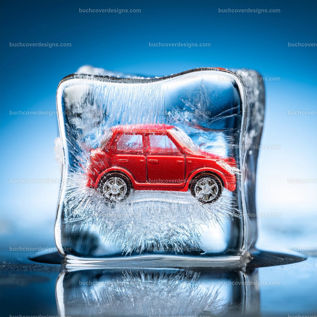 Rotes auto in Eiswurfel | Entdecken Sie kreative Buch Cover Designs für Self-Publishing-Autoren und Verlage! Unsere maßgeschneiderten Designs ziehen Leser an und bringen Ihre Geschichten visuell zum Leben. Lassen Sie uns Ihr perfektes Cover gestalten!
