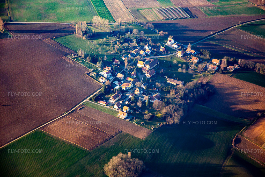 Aerial view: Geisberg in the district Altenstadt in Wissembourg in the state Bas-Rhin, France.Photo: IMG_135928.jpg taken on 02/13/2023 by Werner Riehm/FLY-FOTO.comResolution of the original: 5472 x 3648 px