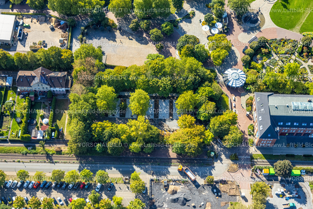 Hamm250901306 | Luftbild, Baustelle Eingangsbereich Maximilianpark, Uentrop, Hamm, Ruhrgebiet, Nordrhein-Westfalen, Deutschland