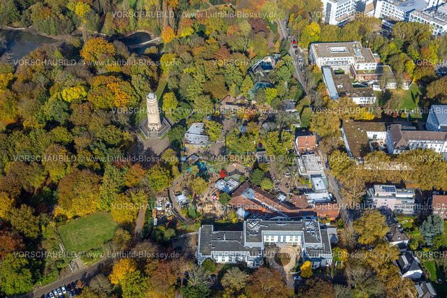 Bochum241016502 | Luftbild, Stadtpark und Tierpark Zoo mit Bismarcksturm, herbstliche Bäume, Welcome Parkhotel Bochum, Grumme, Bochum, Ruhrgebiet, Nordrhein-Westfalen, Deutschland
