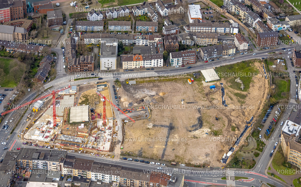 Duisburg230301733 | Luftbild, Baustelle Mercatorviertel gegenüber dem Rathaus, Altstadt, Duisburg, Ruhrgebiet, Nordrhein-Westfalen, Deutschland