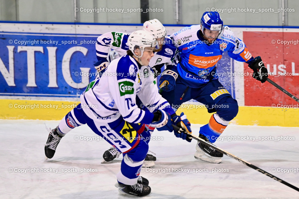 ESC SPARKASSE STEINDORF vs. UECR Huben  | #31 Sicher Michael UECR EISBÄREN HUBEN, #73 Kügler Johannes UECR EISBÄREN HUBEN, #22 Waldner Elias UECR EISBÄREN HUBEN, #79 Petrik Benjamin ESC Steindorf, ESC SPARKASSE STEINDORF vs. UECR Huben , ESC SPARKASSE STEINDORF vs. UECR Huben  am 06.02.2026 in Steindorf (Ossiachersee Halle), Austria, (Photo by Bernd Stefan)