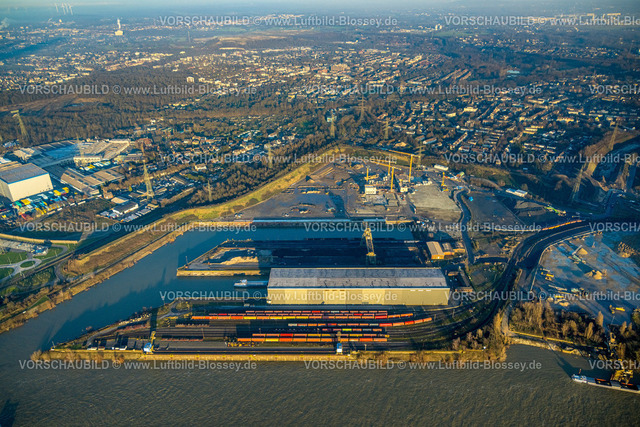 Duisburg241202885 | Luftbild, Südhafen mit Baugebiet und Baukran, Fahrn, Duisburg, Ruhrgebiet, Nordrhein-Westfalen, Deutschland