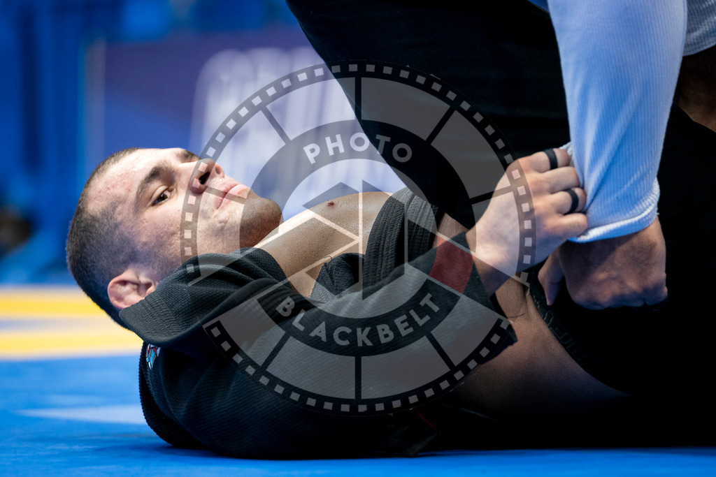20240126PBB0894 | Fighters compete during the open weight competition of the adult black belts at the Brazilian Jiu-Jitsu European Championship of the IBJJF in Paris, France, on January 26, 2024.