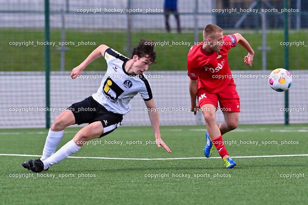 SV Spittal vs. SAK | #9 Samuel Müllmann SV Spittal, #13 Fabian Griesebner SAK, SV Spittal vs. SAK, SV Spittal vs. SAK am 24.05.2024 in Spittal an der Drau (Goldeck Stadion), Austria, (Photo by Bernd Stefan)