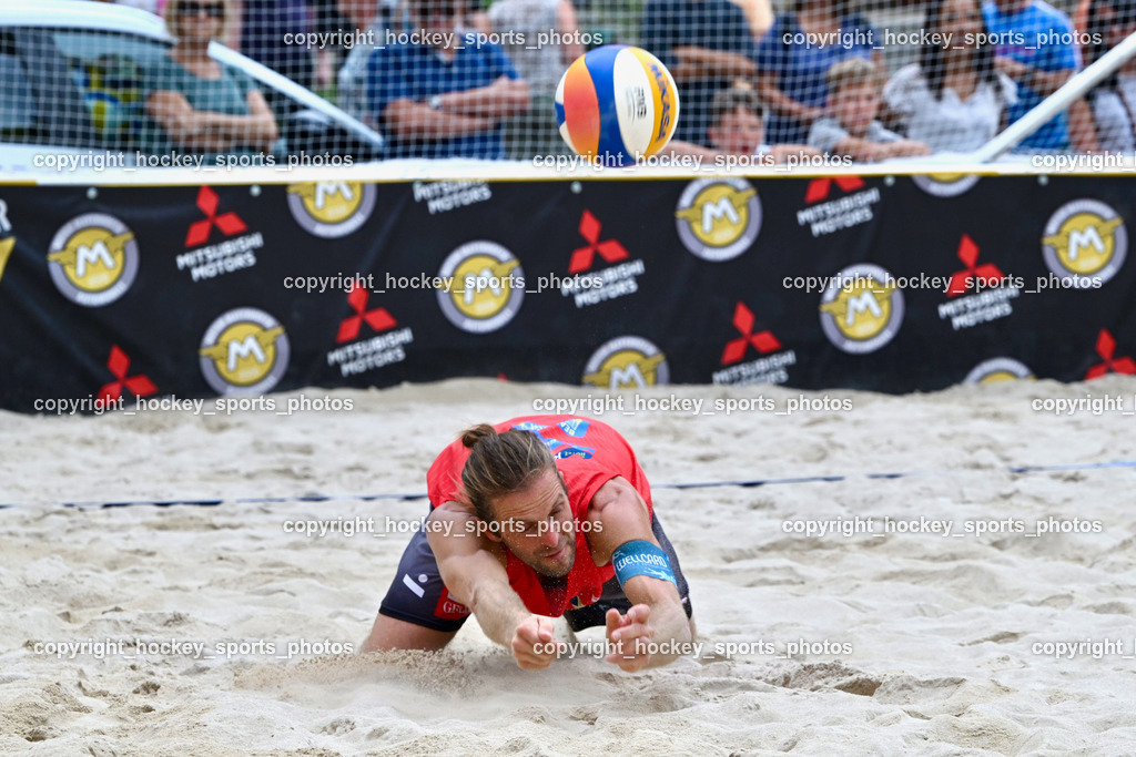 Kärntner Landesmeisterschaft Beach Volleyball | #2 HUBER Alexander Philipp, Kärntner Landesmeisterschaft Beach Volleyball, Kärntner Landesmeisterschaft Beach Volleyball am 18.08.2024 in Villach (Rathausplatz Villach), Austria, (Photo by Bernd Stefan)