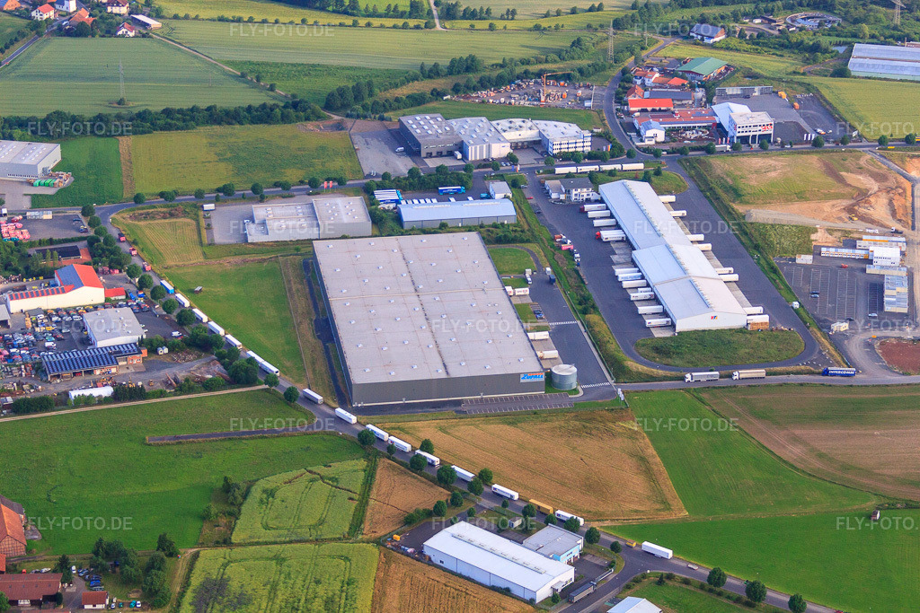 Luftbild: Industriegebiet Böcklerstraße mit HK-CON GmbH Maschinenbau , VTL Vernetzte-Transport-Logistik GmbH und Iwetec GmbH im Ortsteil Besges in Fulda im Bundesland Hessen in Deutschland. Foto: IMG_68467.jpg vom 21.06.2014 durch Werner Riehm/FLY-FOTO.deWWW.HK-CON.DE