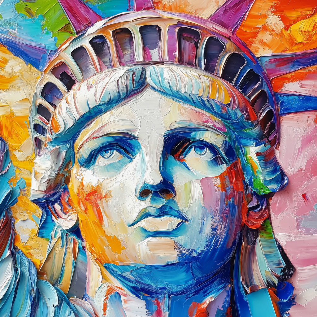 2411005 - Freiheitsstatue | Modernes Wandbild oder Poster im Stil eines Gemäldes.