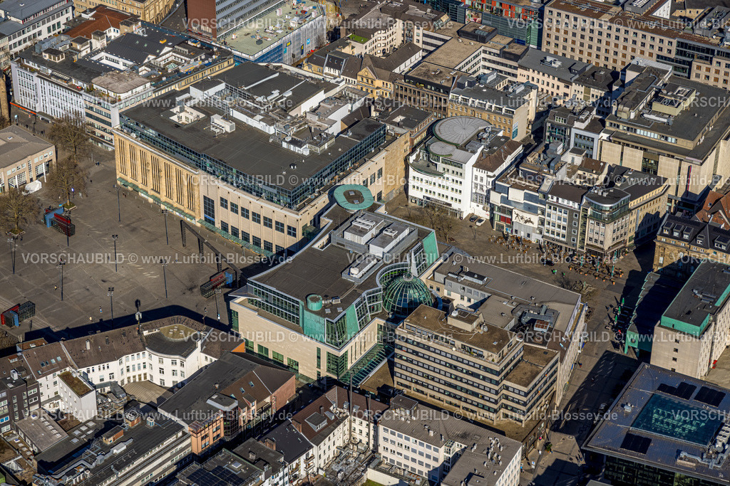 Dortmund250300387 | Luftbild, City mit Geschäftszentrum Hansa-CarrÃ© mit Sportscheck, Platz Alter Markt und Hansaplatz, City, Dortmund, Ruhrgebiet, Nordrhein-Westfalen, Deutschland