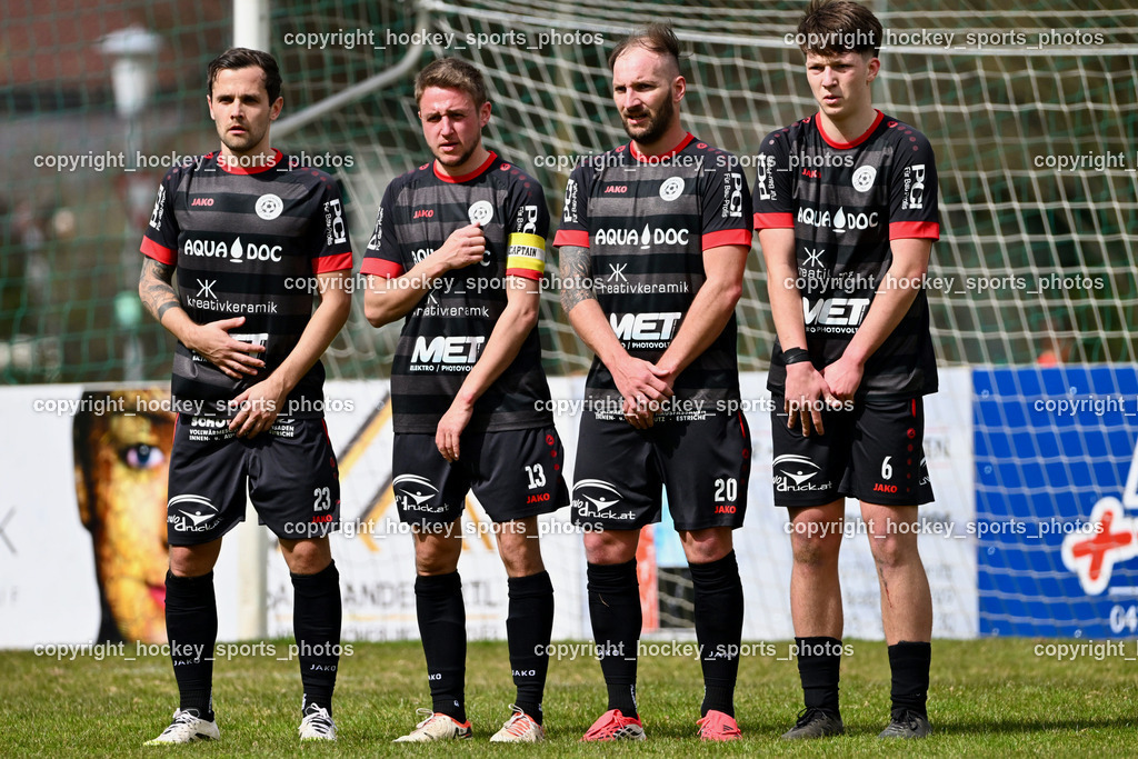 SV Rothenthurn vs. FC Dölsach | #23 Marco Moser SV Rothenthurn, #13 Thomas Klingbacher SV Rothenthurn, #20 Andreas Allmayer SV Rothenthurn, #6 Yannick Finn Brandner SV Rothenthurn, SV Rothenthurn vs. FC Dölsach, SV Rothenthurn vs. FC Dölsach am 04.04.2026 in Rothenthurn (Sportplatz Rothenthurn), Austria, (Photo by Bernd Stefan)