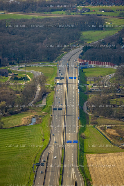 Duisburg240302582 | Luftbild, BAB Autobahn A524 und Anschlussstelle Duisburg-Huckingen, Wiesen und Felder, Rahm, Duisburg, Ruhrgebiet, Nordrhein-Westfalen, Deutschland, Duisburg-S