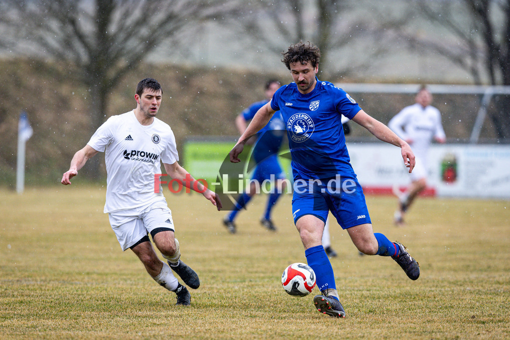 TSV Burggen/Bernbeuren gegen TSV Finning | Fußball Kreisklasse Herren Oberbayern Zugspitze Gruppe 4 2025/26, TSV Burggen/Bernbeuren gegen TSV Finning, 20250316,Zweikampf,2025-03-16 in Burggen (WMH-Arena Burggen), Sando MOTSCHMANN (TSV Finning #15), Manuel JÄGER (TSV Burggen/Bernheuren #13)Copyright: WolfgangxLindner www.foto-lindner.de