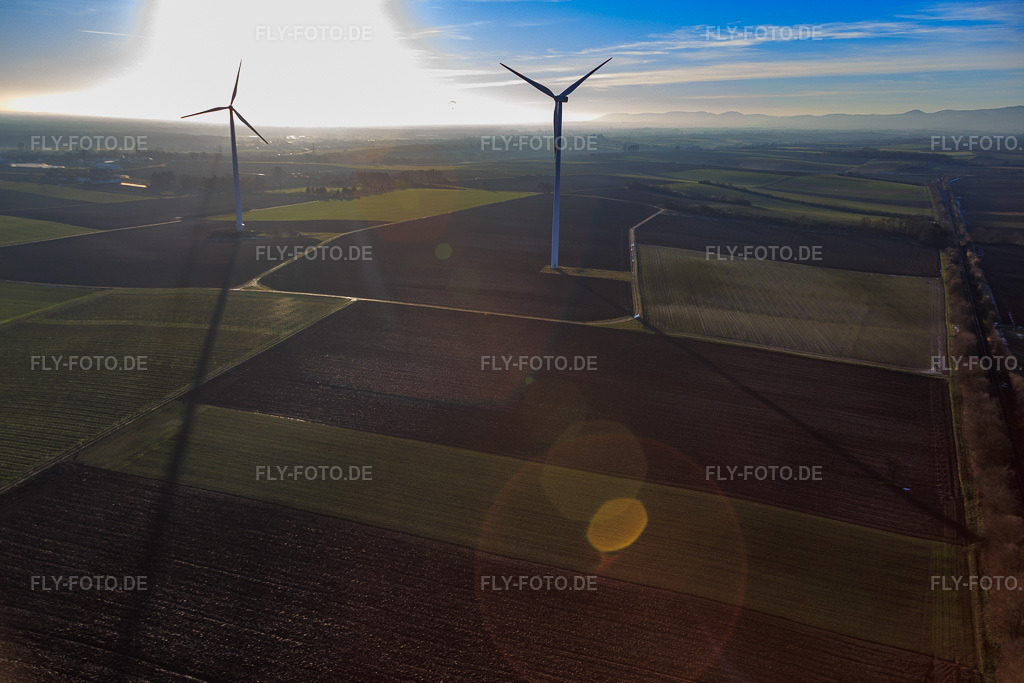 Luftbild: Minfelder Windpark in Minfeld im Bundesland Rheinland-Pfalz in Deutschland. Foto: IMG_076552.jpg vom 05.01.2015 durch Werner Riehm/FLY-FOTO.de