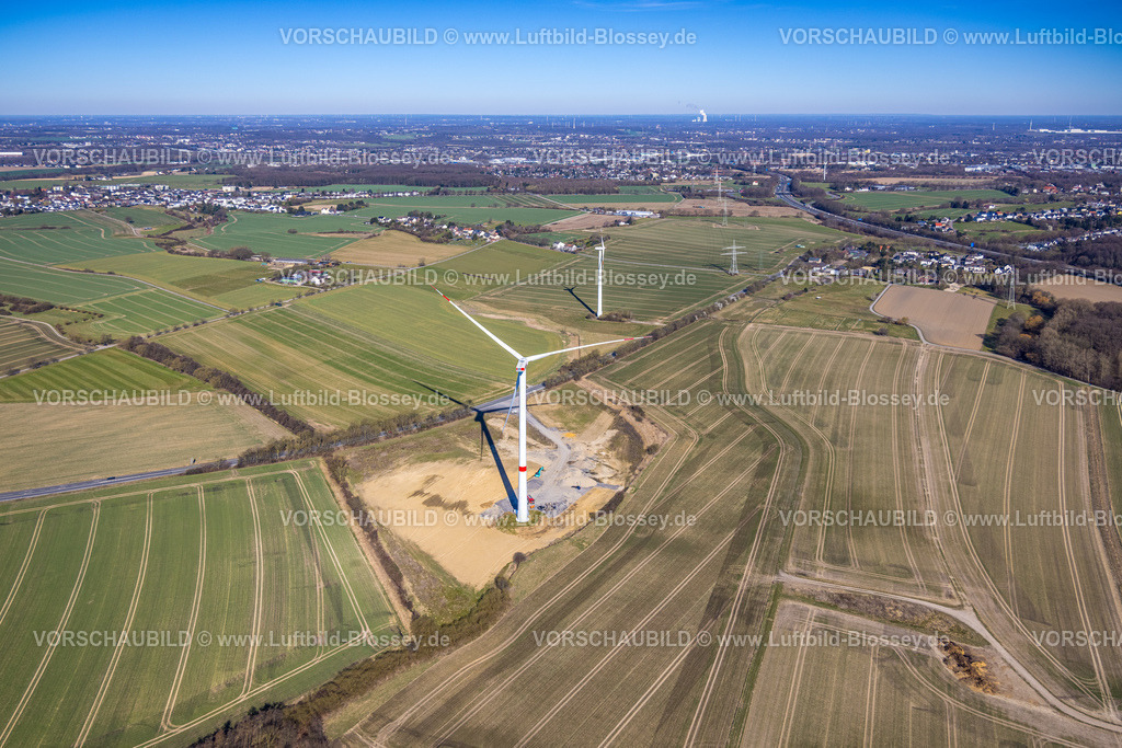 Witten250300820 | Luftbild, Windpark und Windrad Neubau im Salinger Feld, Vöckenberg und Baroper Straße, Eichlinghofen, Dortmund, Ruhrgebiet, Nordrhein-Westfalen, Deutschland