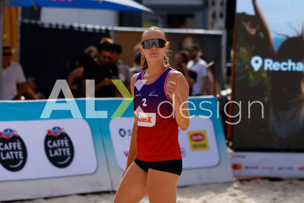 Obi BeachTour 2026 - Basel | BASEL, SWITZERLAND - JULY 18: LIVIA STOLZ (SUI) during the Obi BeachTour 2026 match between EUGSTER / GÄHWILER (SUI) and WANDELER / STOLZ (SUI) at Barfüsserplatz on July 18, 2026 in Basel, Switzerland. - Realisiert mit Pictrs.com