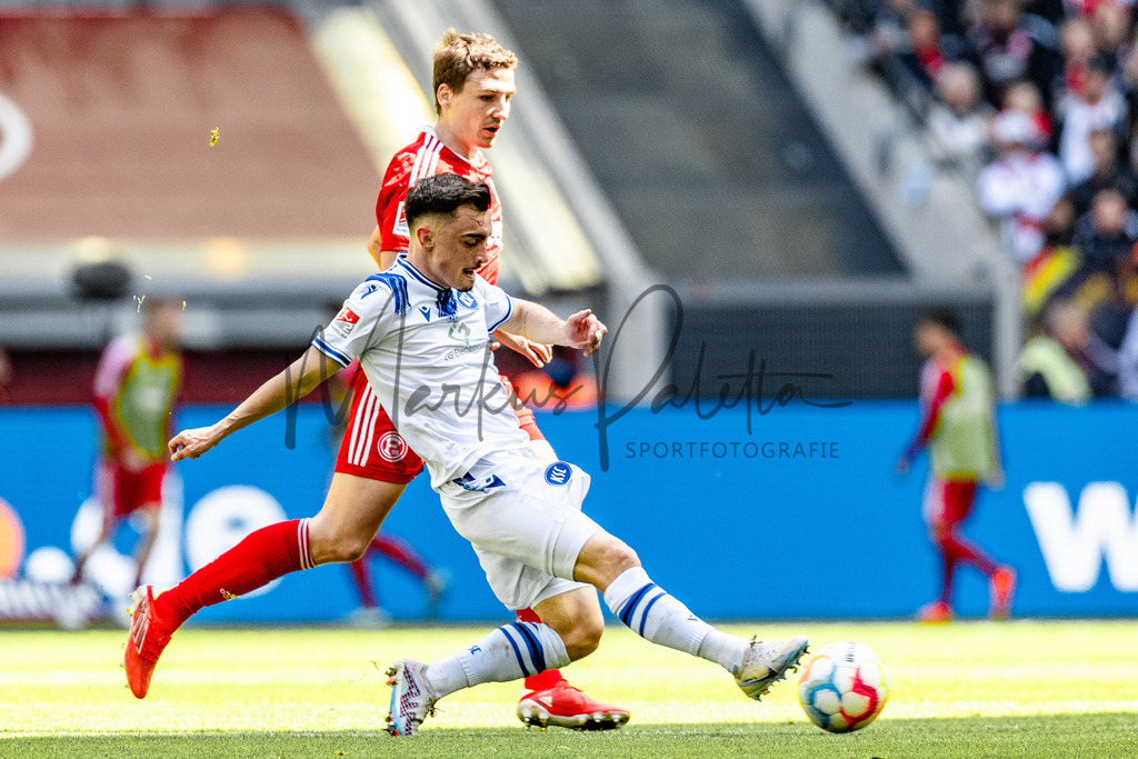Fortuna Düsseldorf vs. Karlsruher SC | Düsseldorf, 30.04.2023: 2. Bundesliga, 30. Spieltag, Fortuna Düsseldorf gegen Karlsruher SC in der Merkur Arena in Düsseldorf. Foto: sportfotografie.ms | Markus Paletta - Realisiert mit Pictrs.com