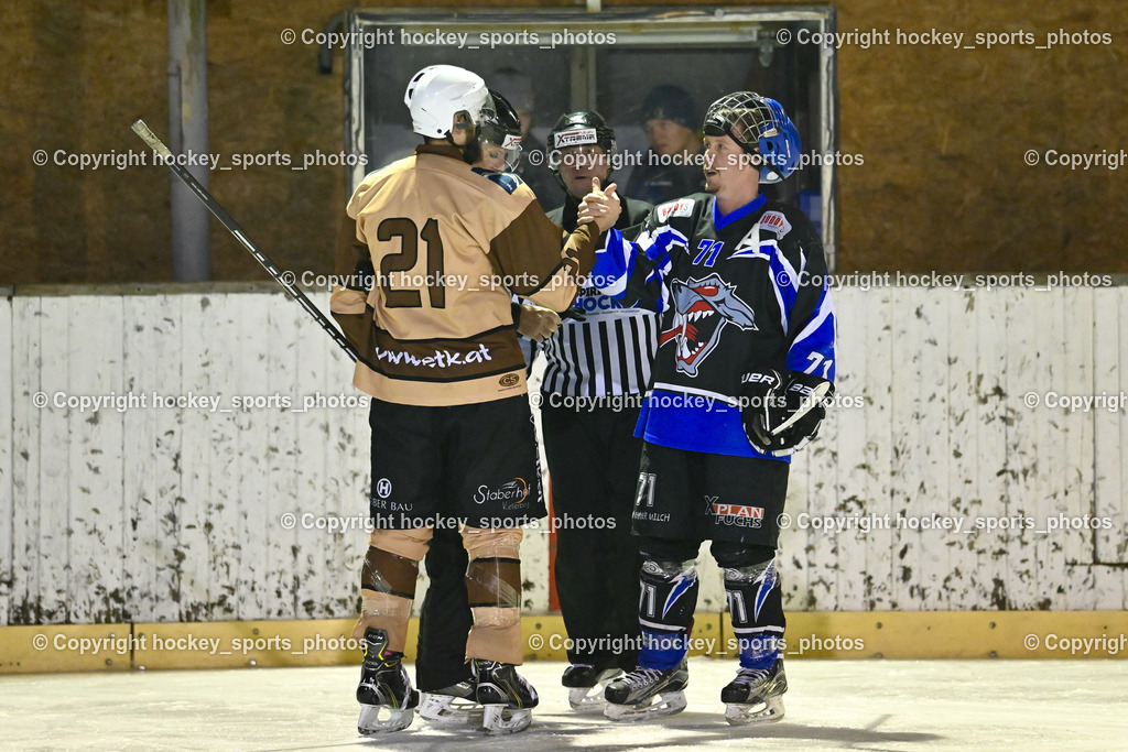 EC Kellerberg vs. ASKÖ Görlach 27.1.2024 | Hausott Erik, KRENN Christopher, Referees, #21 Pettauer Christoph, #71 Schaubach Christian