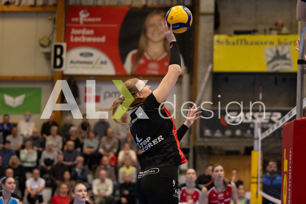Volleyball I Frauen I Saison 2025-2026 I Volleyball NLA | Women I 1/2 Finals I  VC Kanti Schaffhausen - Sm'Aesch Pfeffingen I 22.03.2026 | 9 Jordan Lockwood (USA) (VC Kanti Schaffhausen) – Diagonal - Realisiert mit Pictrs.com